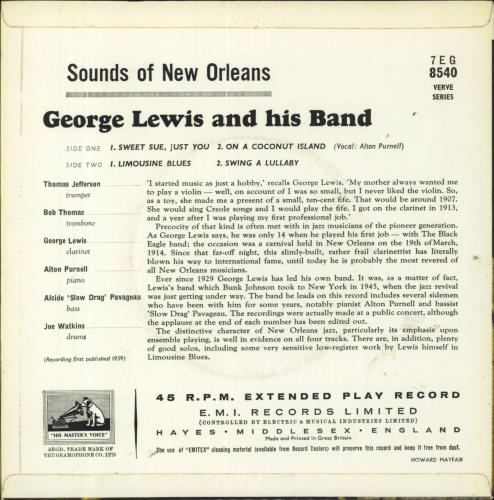 George Lewis Sounds Of New Orleans 7" vinyl single (7 inch record / 45) UK GL207SO831138