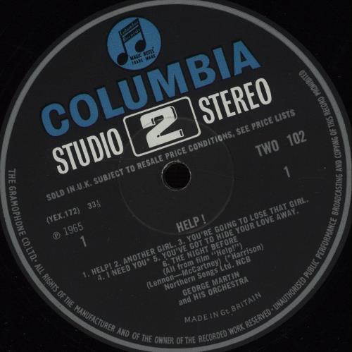 George Martin Help! - Studio 2 Stereo Pressing - Blue Columbia Logo vinyl LP album (LP record) UK GOMLPHE61897