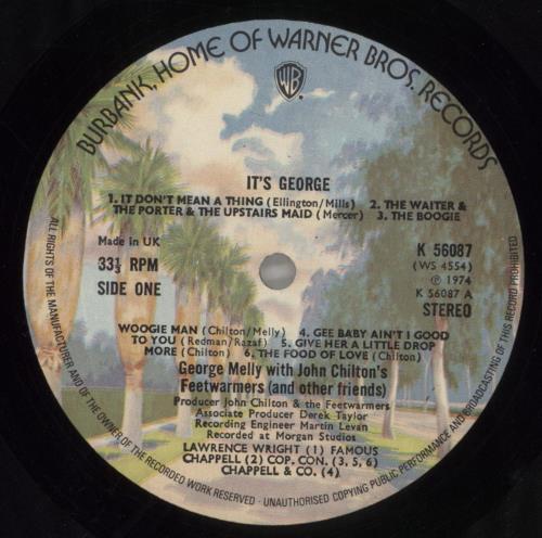 George Melly It's George vinyl LP album (LP record) UK GM1LPIT624296