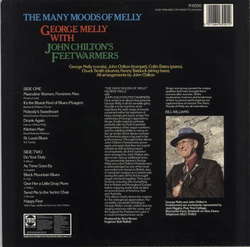 George Melly The Many Moods Of Melly - Autographed vinyl LP album (LP record) UK GM1LPTH710408