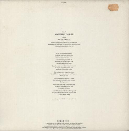 George Michael A Different Corner - Gatefold 12" vinyl single (12 inch record / Maxi-single) UK GEO12AD07333