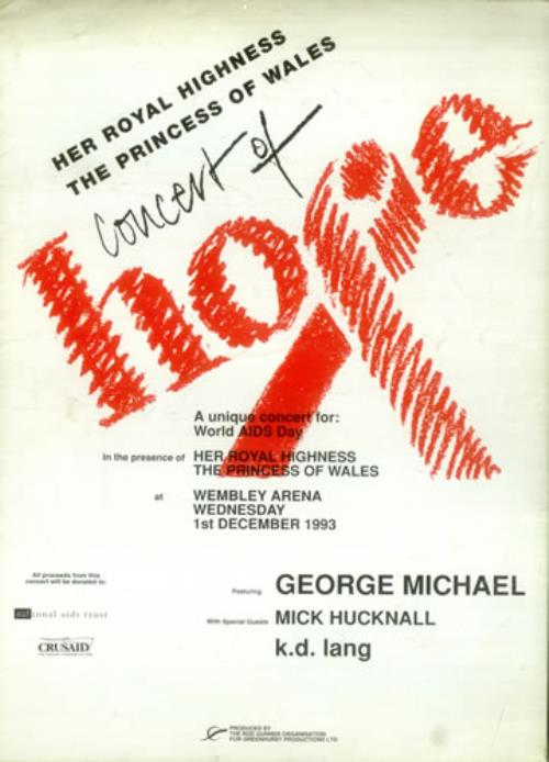 George Michael Concert Of Hope - Autographed tour programme UK GEOTRCO453775