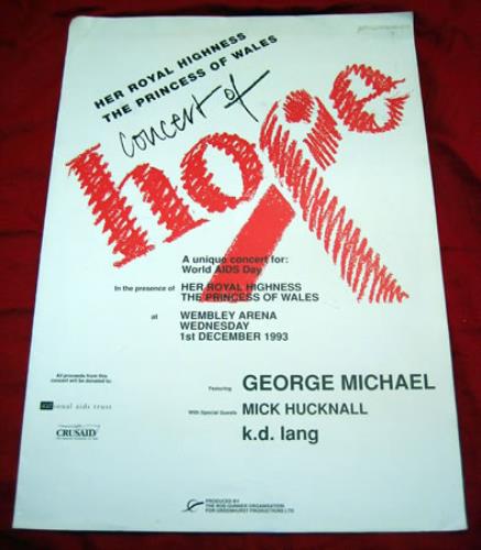 George Michael Concert Of Hope tour programme UK GEOTRCO370263