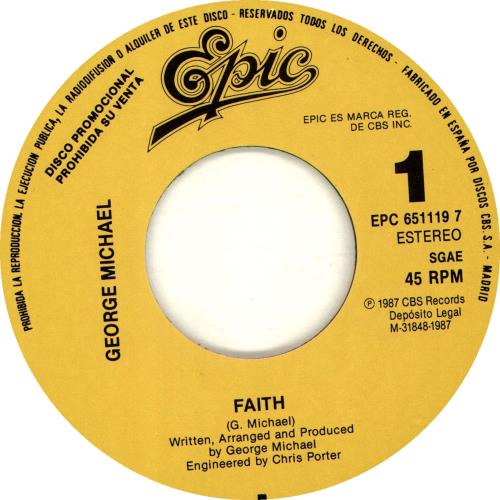 George Michael Faith 7" vinyl single (7 inch record / 45) Spanish GEO07FA689584