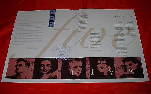 George Michael Five Live Colour Press Relese memorabilia US GEOMMFI111994