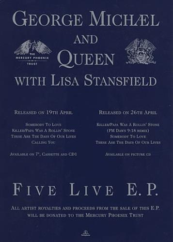 George Michael Five Live E.P. display UK GEODIFI17197