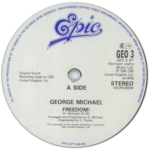 George Michael Freedom 7" vinyl single (7 inch record / 45) UK GEO07FR104811