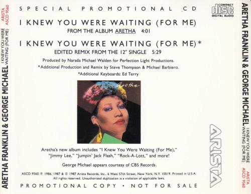 George Michael I Knew You Were Waiting For Me CD single (CD5 / 5") US GEOC5IK101129