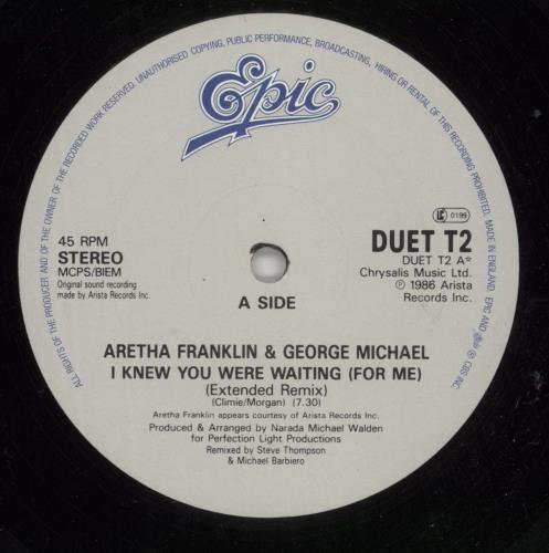 George Michael I Knew You Were Waiting For Me 12" vinyl single (12 inch record / Maxi-single) UK GEO12IK17811