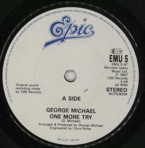 George Michael One More Try 7" vinyl single (7 inch record / 45) UK GEO07ON105571