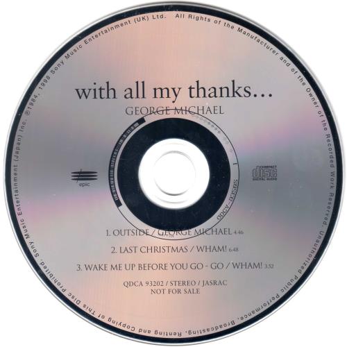 George Michael With All My Thanks... CD single (CD5 / 5") Japanese GEOC5WI136038