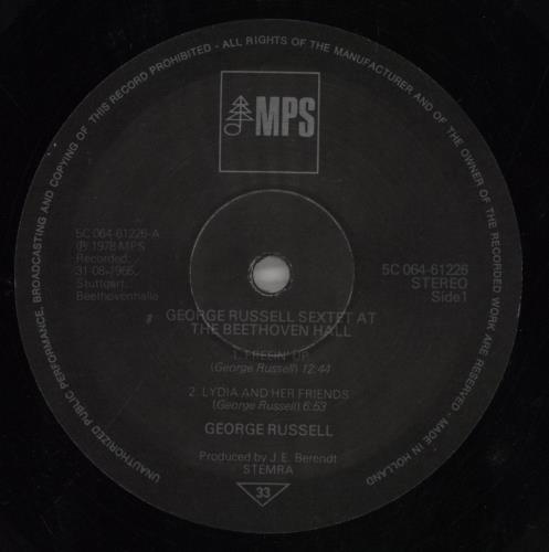 George Russell At Beethoven Hall vinyl LP album (LP record) Dutch 0GRLPAT626260