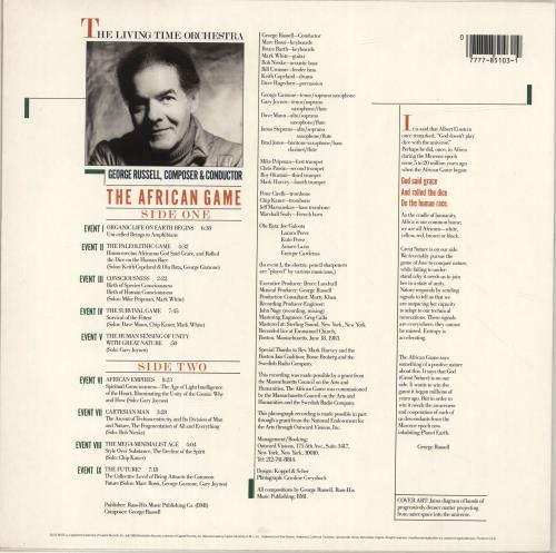 George Russell The African Game vinyl LP album (LP record) US 0GRLPTH603836