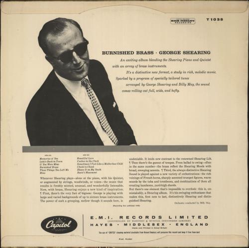 George Shearing Burnished Brass vinyl LP album (LP record) UK GSGLPBU719059