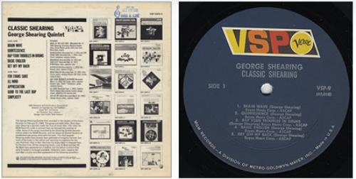 George Shearing Classic Shearing vinyl LP album (LP record) US GSGLPCL361686