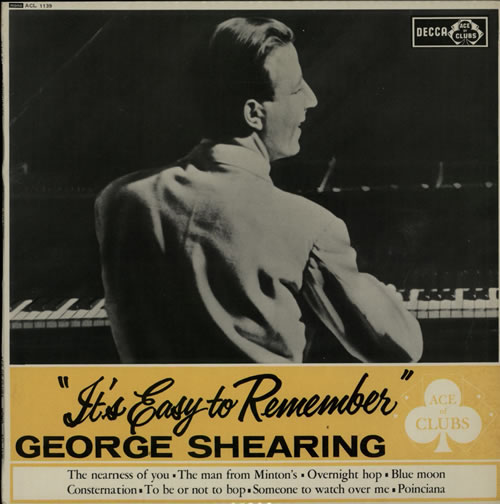 George Shearing It's Easy To Remember vinyl LP album (LP record) UK GSGLPIT625720
