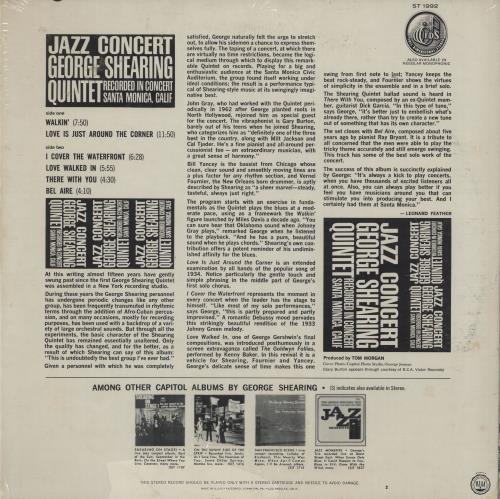 George Shearing Jazz Concert vinyl LP album (LP record) US GSGLPJA754037