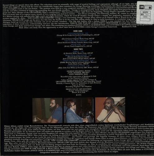 George Shearing Light, Airy And Swinging vinyl LP album (LP record) German GSGLPLI643127