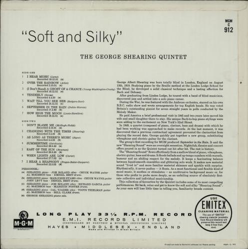 George Shearing Soft And Silky vinyl LP album (LP record) UK GSGLPSO650062
