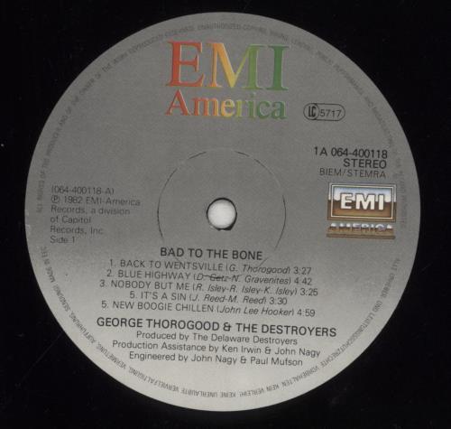 George Thorogood Bad To The Bone vinyl LP album (LP record) Dutch GTHLPBA805362