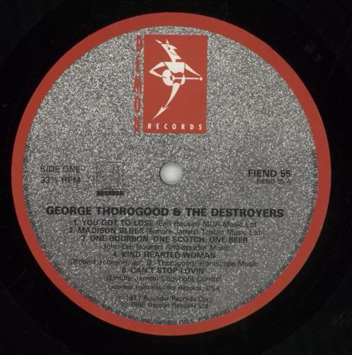 George Thorogood George Thorogood And The Destroyers vinyl LP album (LP record) UK GTHLPGE356467