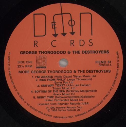George Thorogood More George Thorogood & The Destroyers vinyl LP album (LP record) UK GTHLPMO514943