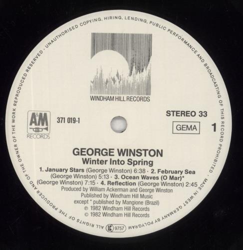 George Winston Winter Into Spring vinyl LP album (LP record) German GF2LPWI740266