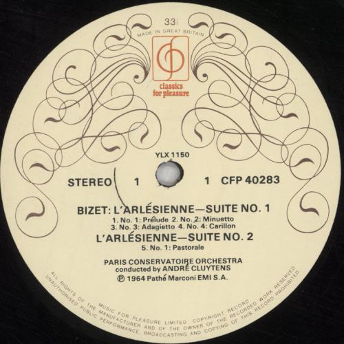 Georges Bizet Bizet: L'Arlesienne Suites 1 & 2 / Carmen vinyl LP album (LP record) UK BZTLPBI824132