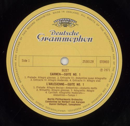 Georges Bizet Carmen - Suite 1 L'Arlesienne Suites 1 & 2 vinyl LP album (LP record) UK BZTLPCA565327