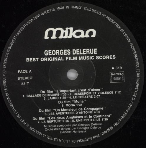 Georges Delerue Best Of Film Music Scores Volume 1 vinyl LP album (LP record) French GYVLPBE820708