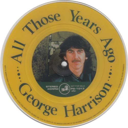 George Harrison All Those Years Ago 7" vinyl picture disc 7 inch picture disc single Japanese GHA7PAL214361