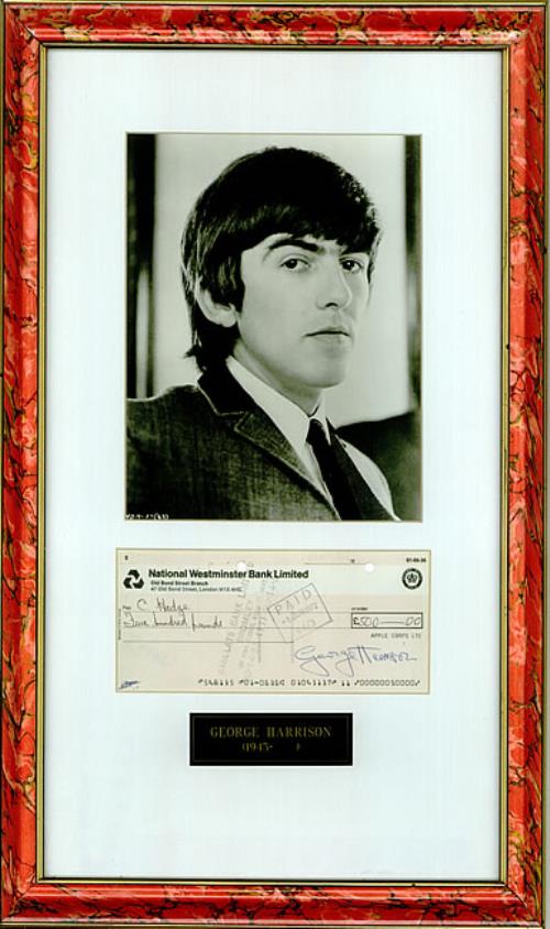 Harrison Autographed Cheque UK memorabilia (443039) AUTOGRAPH