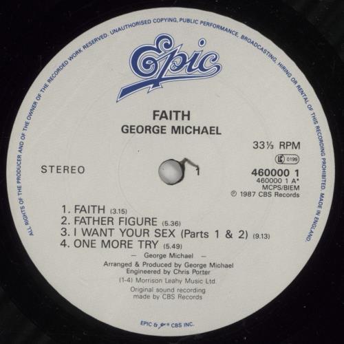 George Michael Faith UK vinyl LP album (LP record) (17842)