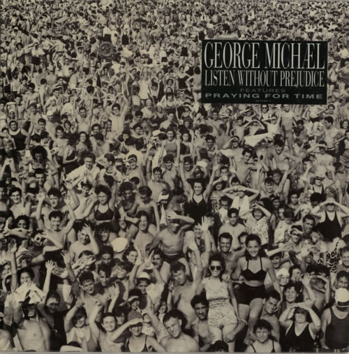 George Michael Listen Without Prejudice - Sticker vinyl LP album (LP record) UK GEOLPLI184776