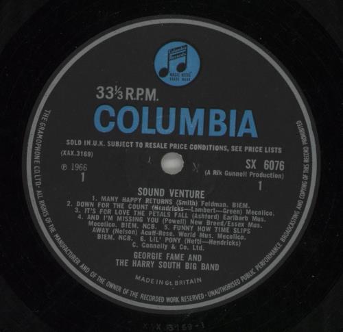 Georgie Fame Sound Venture - VG vinyl LP album (LP record) UK GFMLPSO774027