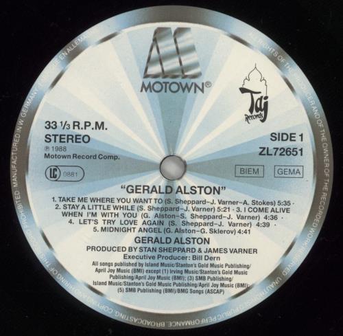 Gerald Alston Gerald Alston vinyl LP album (LP record) German G02LPGE605741