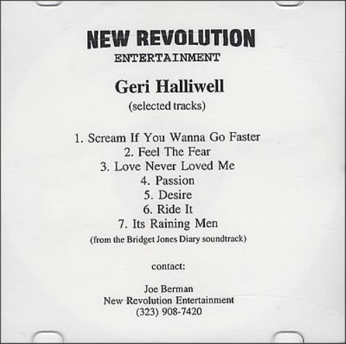 Geri Halliwell Album Sampler CD-R acetate US G-RCRAL378364