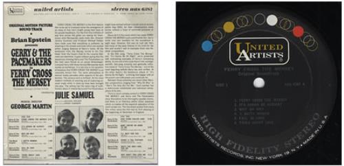 Gerry And The Pacemakers Ferry Cross The Mersey vinyl LP album (LP record) US GPMLPFE381054