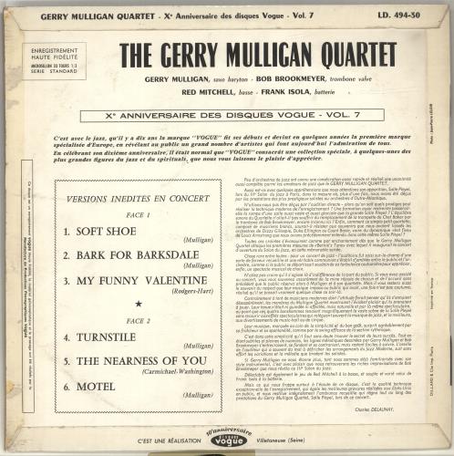 Gerry Mulligan Gerry Mulligan Inedit vinyl LP album (LP record) French GAJLPGE698493