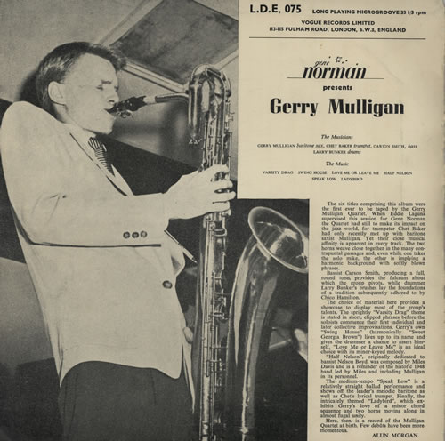 Gerry Mulligan Gerry Mulligan Quartet 10" vinyl single (10 inch record) UK GAJ10GE582377