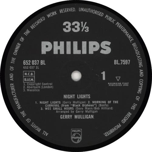 Gerry Mulligan Night Lights vinyl LP album (LP record) UK GAJLPNI710226
