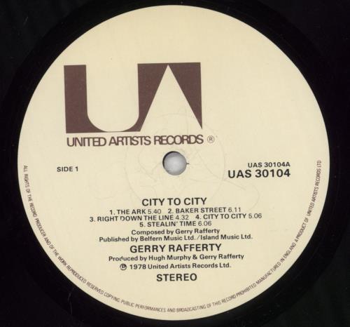 Gerry Rafferty City To City - EX vinyl LP album (LP record) UK GERLPCI228749