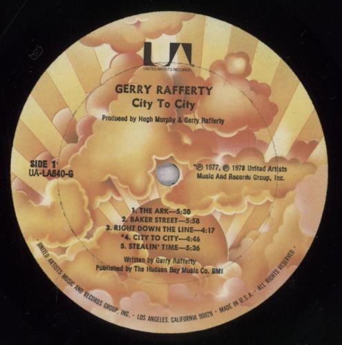 Gerry Rafferty City To City vinyl LP album (LP record) US GERLPCI836608