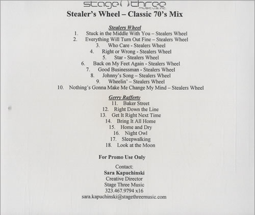 Gerry Rafferty Gerry Rafferty Sampler CD-R acetate US GERCRGE506760