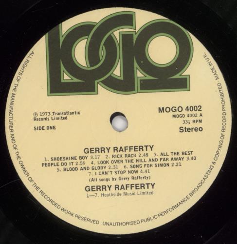 Gerry Rafferty Gerry Rafferty vinyl LP album (LP record) UK GERLPGE453733