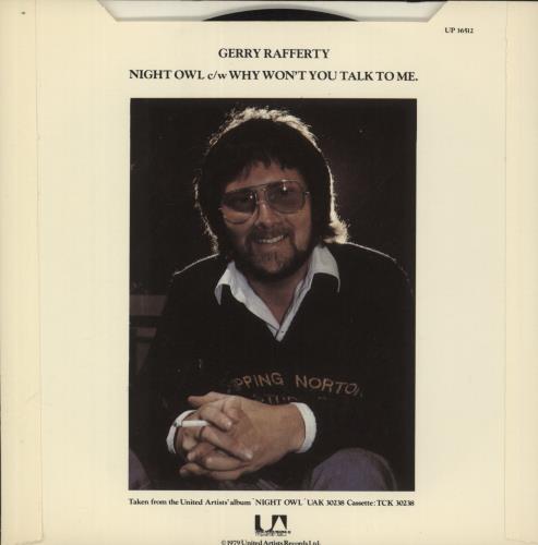 Gerry Rafferty Night Owl 7" vinyl single (7 inch record / 45) UK GER07NI83497