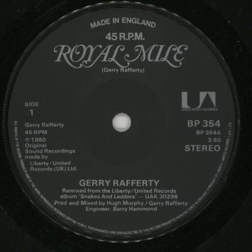 Gerry Rafferty Royal Mile 7" vinyl single (7 inch record / 45) UK GER07RO870619
