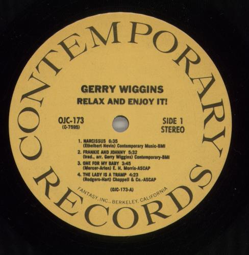 Gerry Wiggins Relax And Enjoy It! vinyl LP album (LP record) US GX0LPRE875602