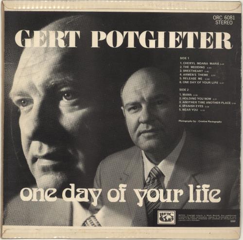 Gert Potgieter One Day Of Your Life vinyl LP album (LP record) South African QFZLPON690446
