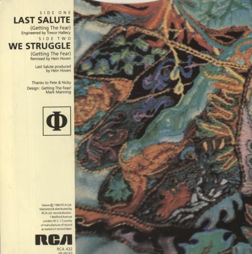 Getting The Fear Last Salute 7" vinyl single (7 inch record / 45) UK G-807LA633947